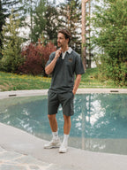 Green Oversized Boucle Poloshirt