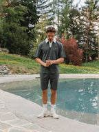 Green Oversized Boucle Poloshirt