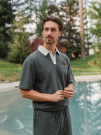 Green Oversized Boucle Poloshirt