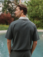 Green Oversized Boucle Poloshirt