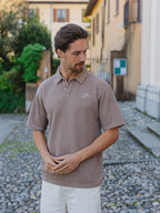 Brown Knit Oversized Polo Sample