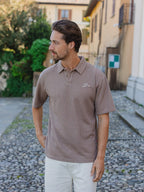 Brown Knit Oversized Polo Sample