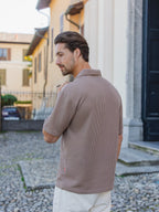 Brown Knit Oversized Polo Sample