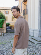 Brown Knit Oversized Polo Sample