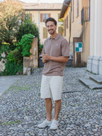 Brown Knit Oversized Polo Sample