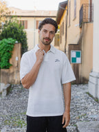 White Knit Oversized Polo