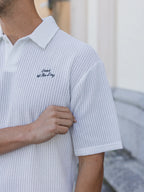 White Knit Oversized Polo