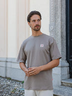 Taupe Fish Club Oversized T-shirt