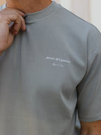 Übergroßes T-Shirt in Grün-Austernfarbe