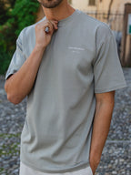 Übergroßes T-Shirt in Grün-Austernfarbe