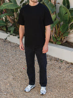 Schwarzes Oversize-T-Shirt