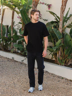 Schwarzes Oversize-T-Shirt