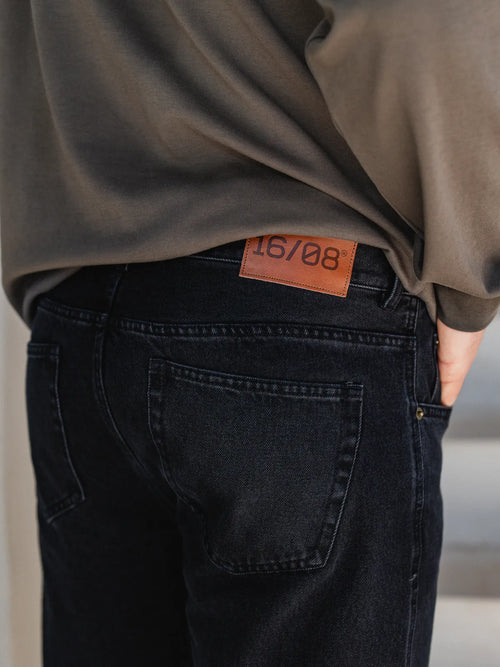 Washed Black Denim Jeans