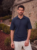 Navy Structure Summer V-Polo