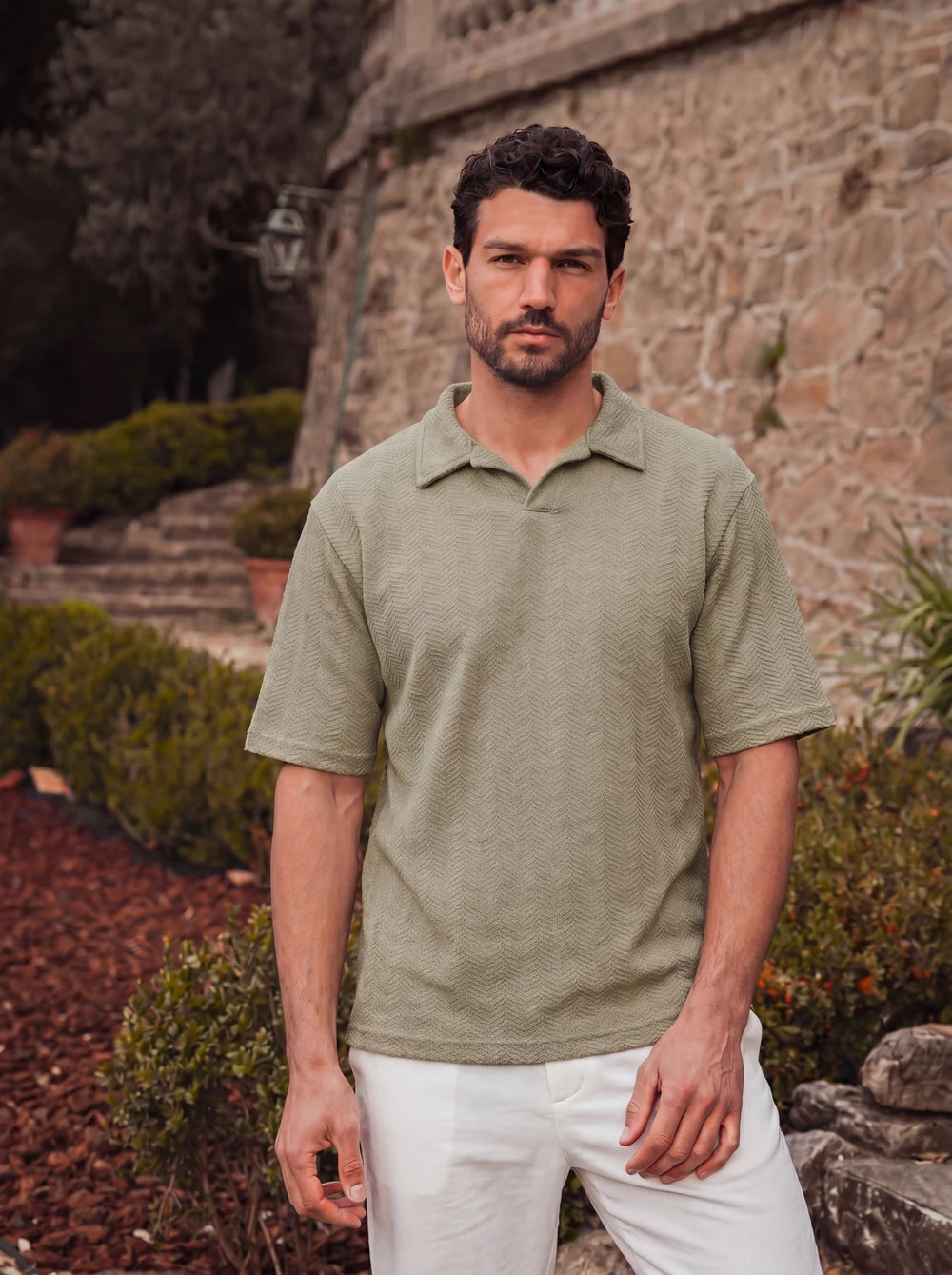 Olive Structure Summer V-Polo