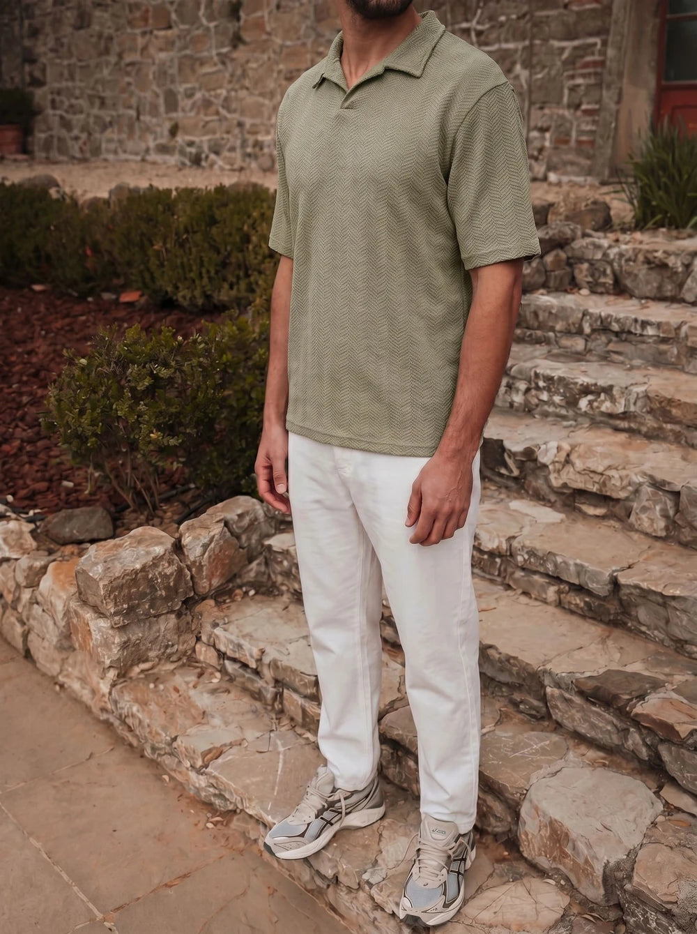 Olive Structure Summer V-Polo