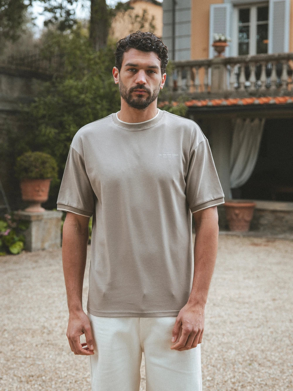 Brown Collar Oversized T-shirt