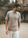 Brown Collar Oversized T-shirt