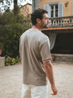 Brown Collar Oversized T-shirt