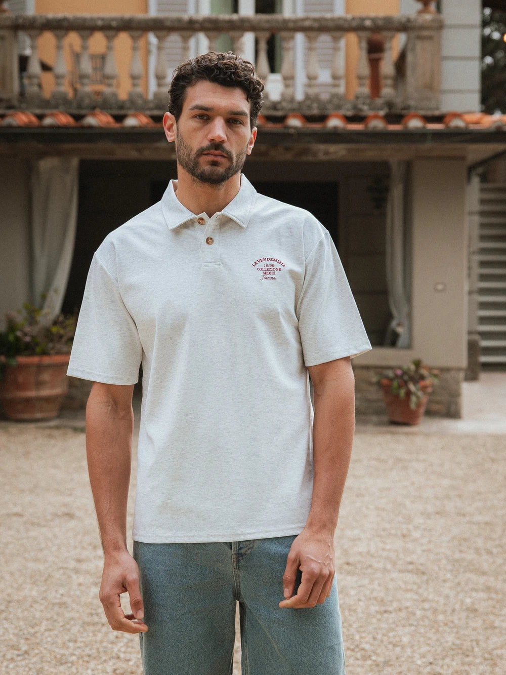 Grey Vendemmia Relaxed Polo