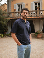 Navy Vendemmia Oversized Polo