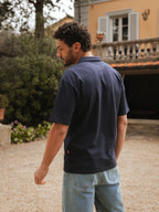 Navy Vendemmia Oversized Polo