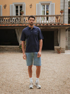 Navy Vendemmia Oversized Polo