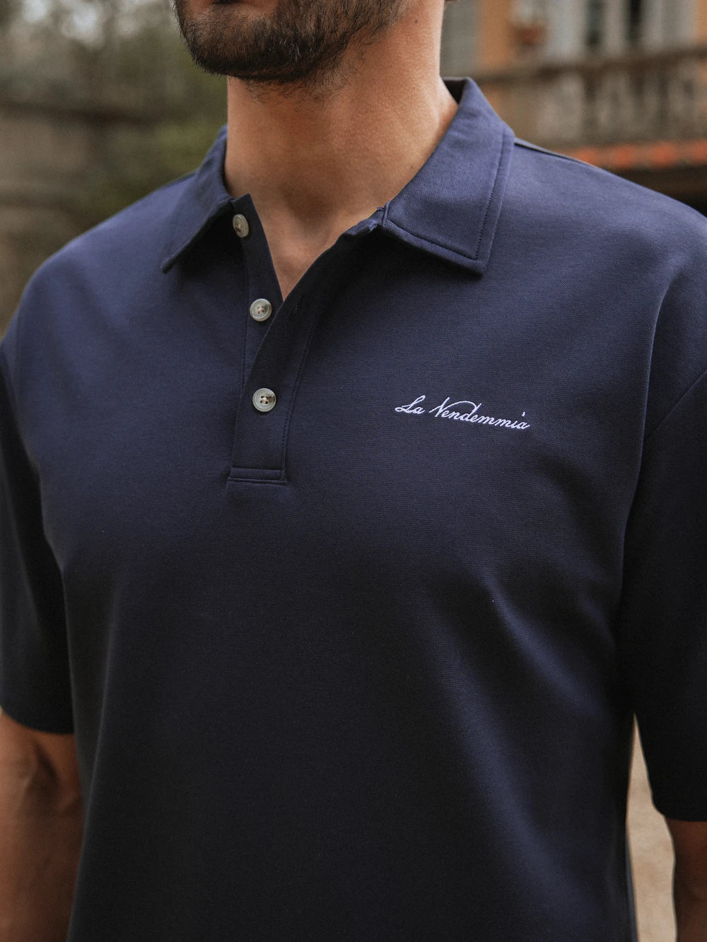 Navy Vendemmia Relaxed Polo