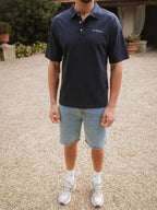 Navy Vendemmia Oversized Polo