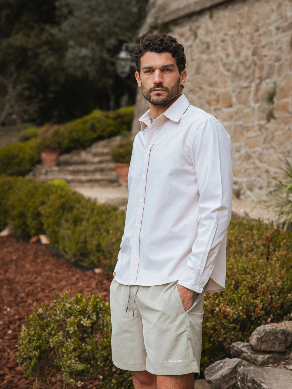 Taupe Stripe Waffle Shirt