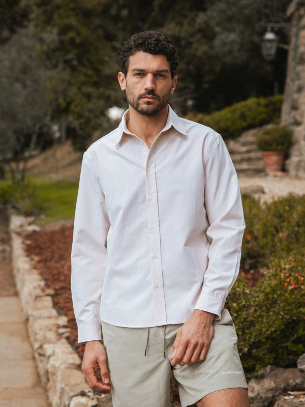 Taupe Stripe Waffle Shirt