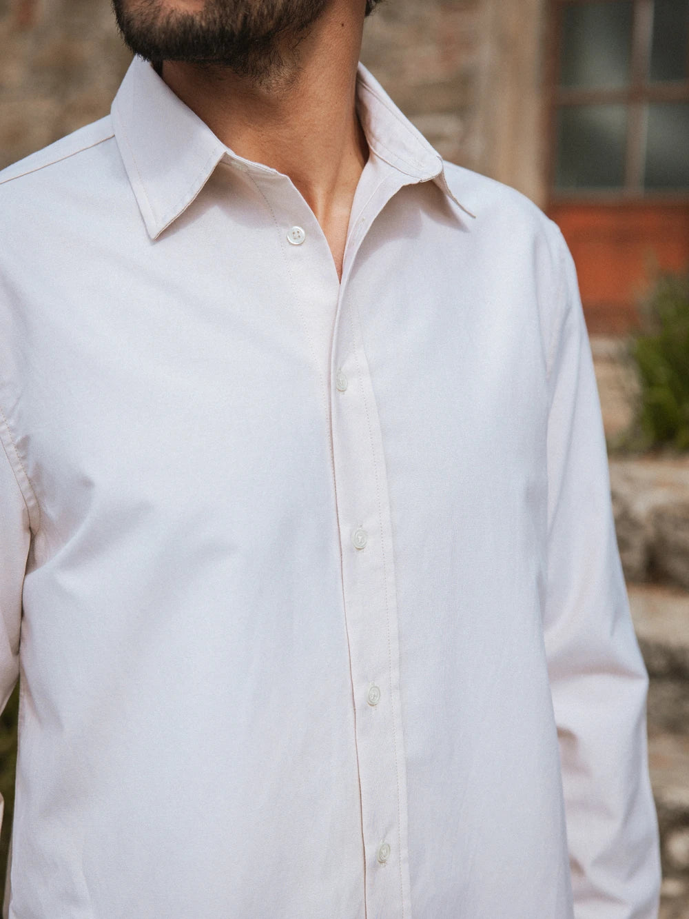 Taupe Stripe Waffle Shirt