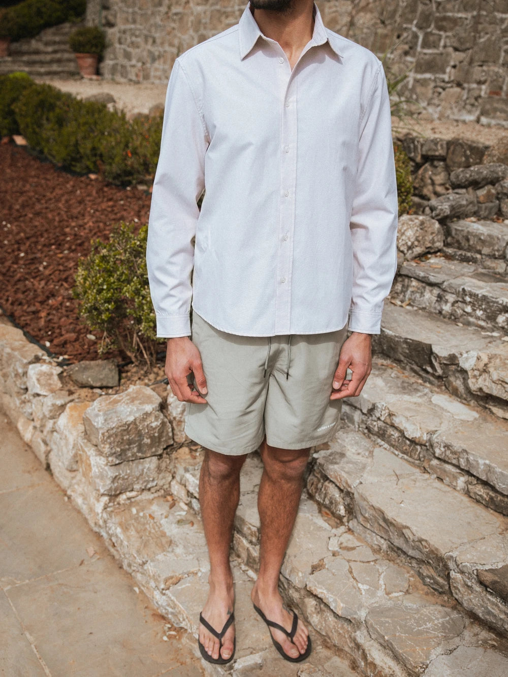 Taupe Stripe Waffle Shirt