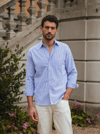 Navy Stripe Waffle Shirt