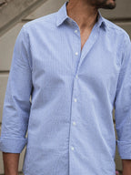 Navy Stripe Waffle Shirt