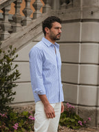 Navy Stripe Waffle Shirt