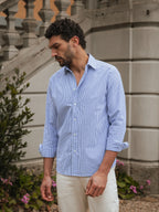 Navy Stripe Waffle Shirt