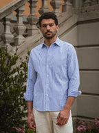 Navy Stripe Waffle Shirt
