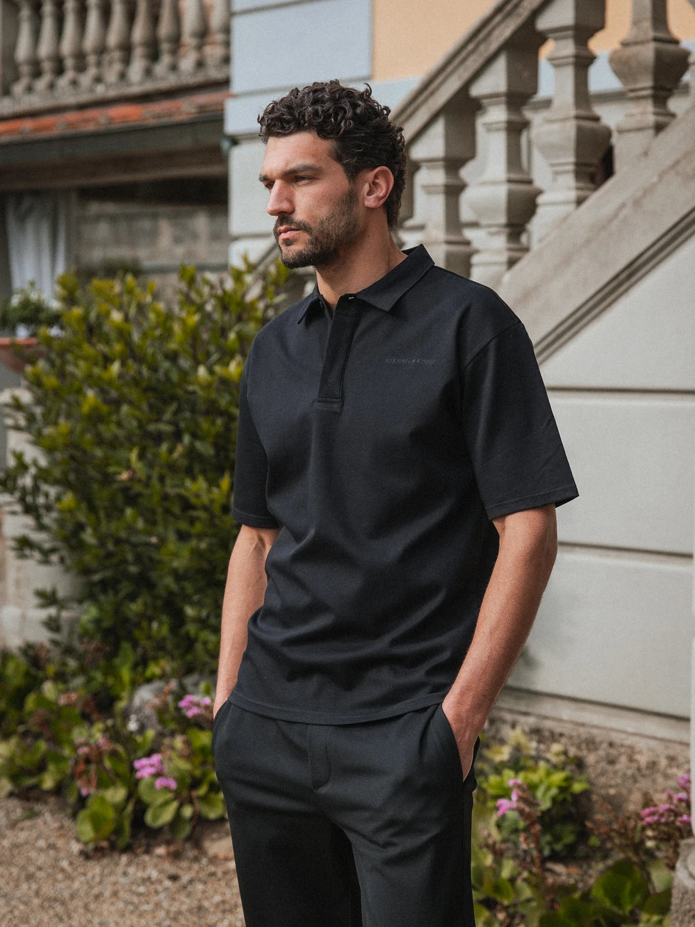 Black Sixteen Relaxed Polo