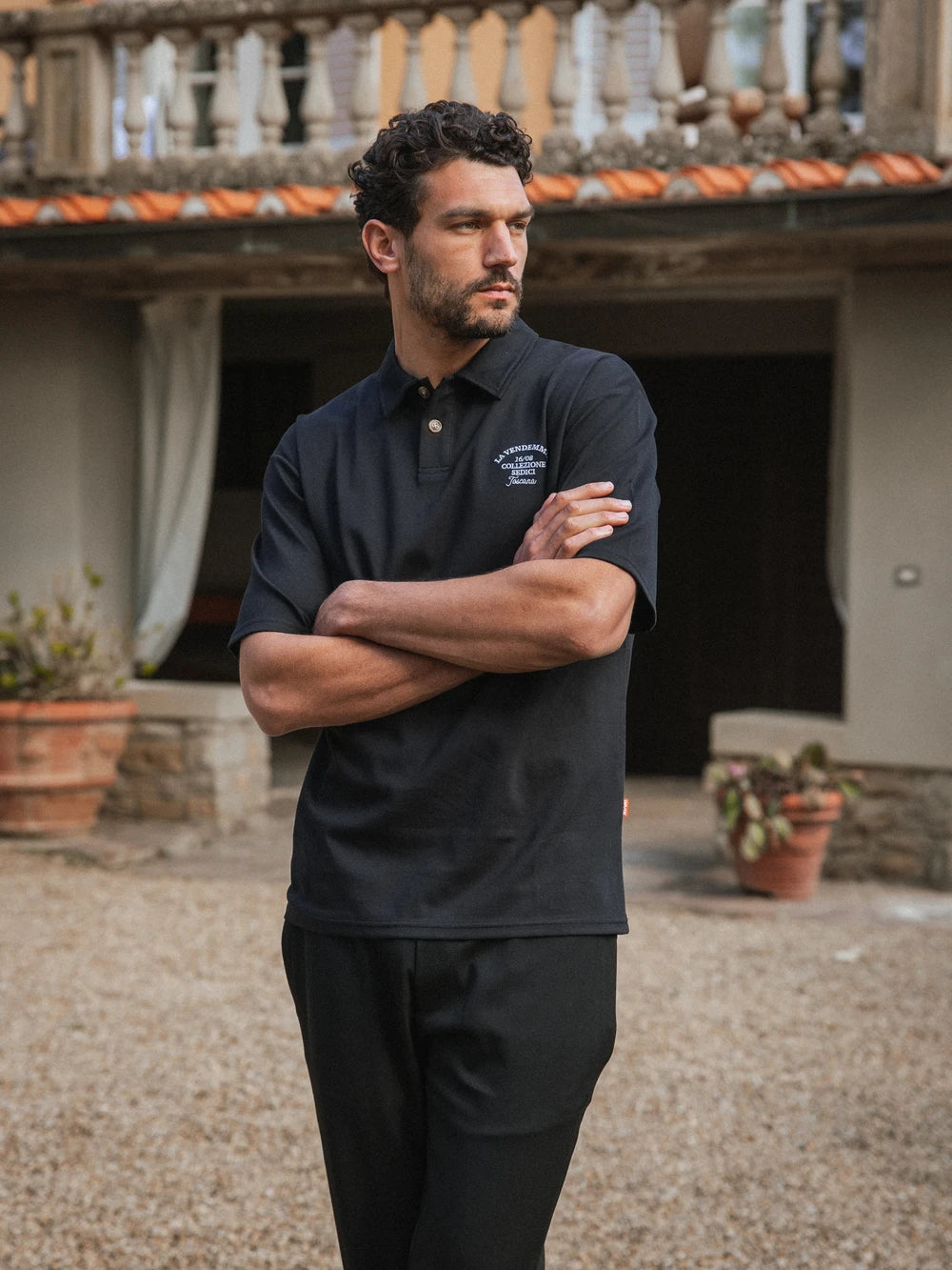 Black Vendemmia Relaxed Polo