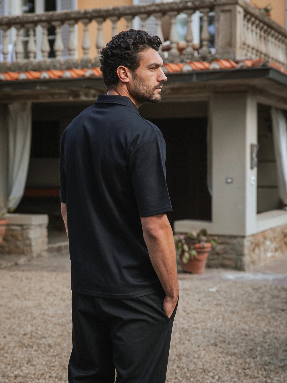 Black Vendemmia Relaxed Polo