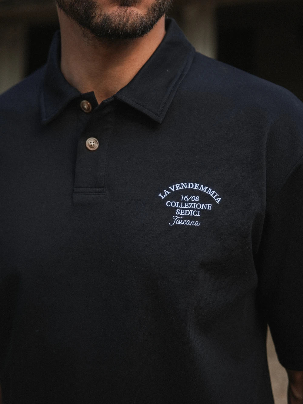 Black Vendemmia Relaxed Polo