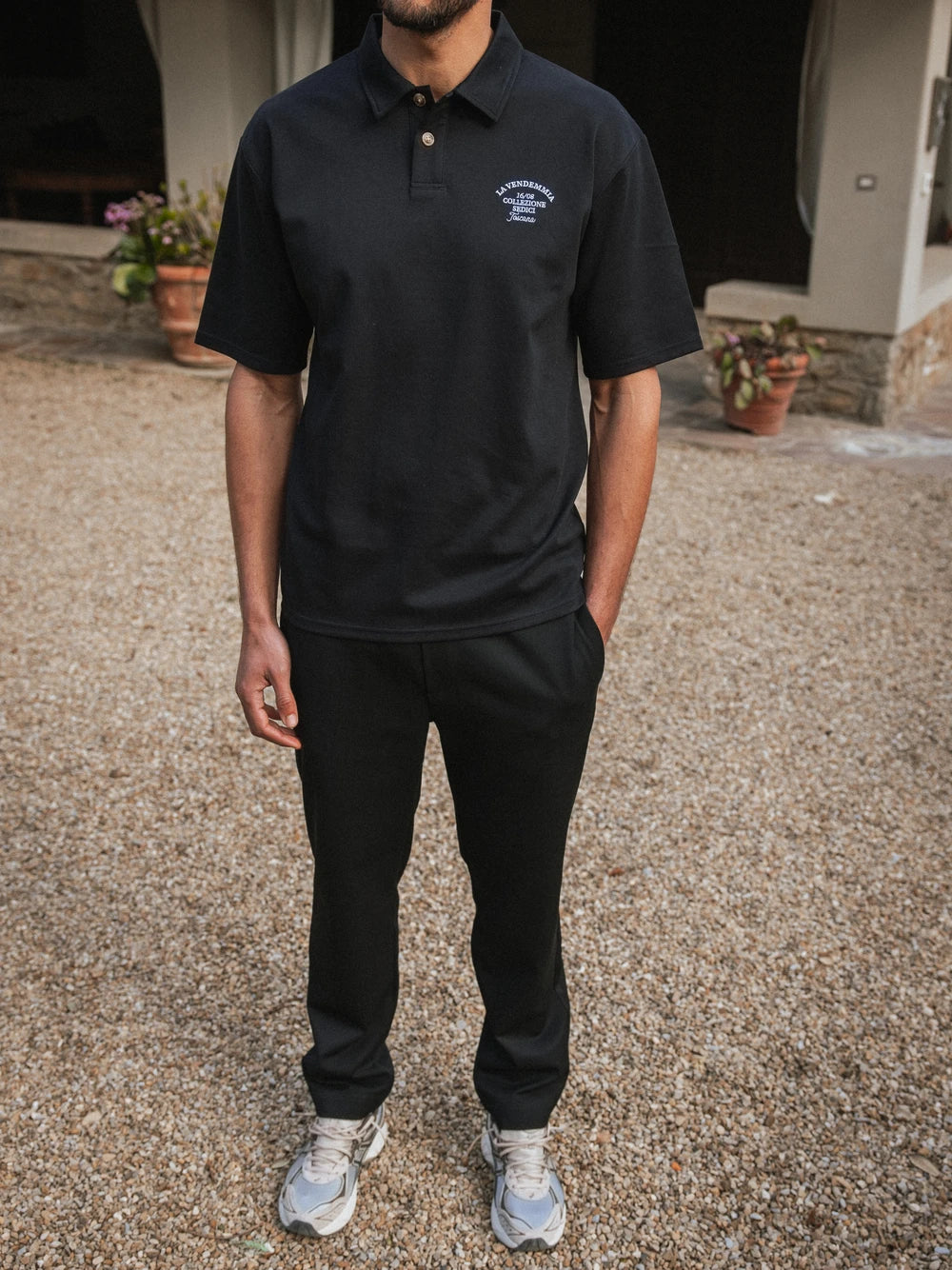 Black Vendemmia Relaxed Polo