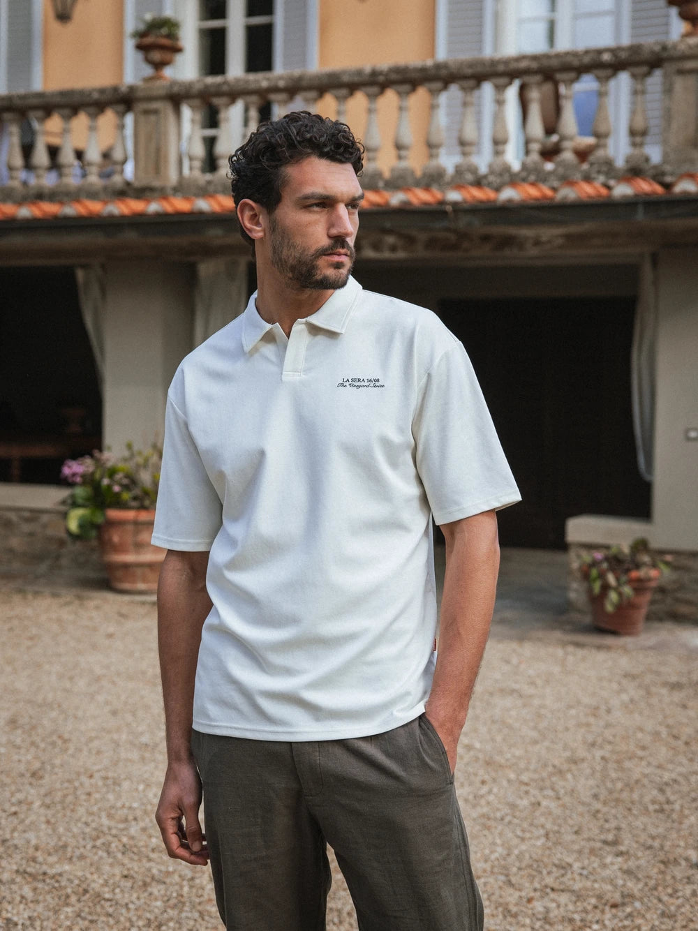 Creme La Sera Relaxed Polo