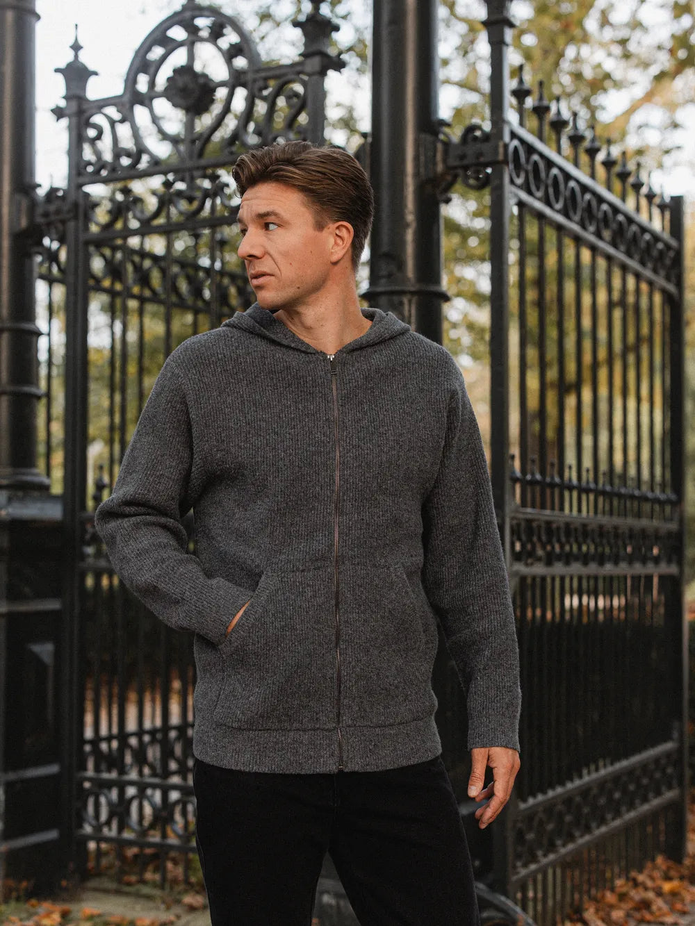 Dark Grey Oversized Knit Vest