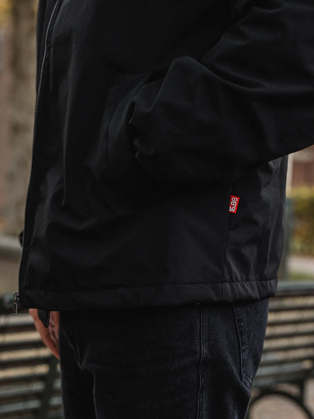 Black Padded Coach Zip Jacket