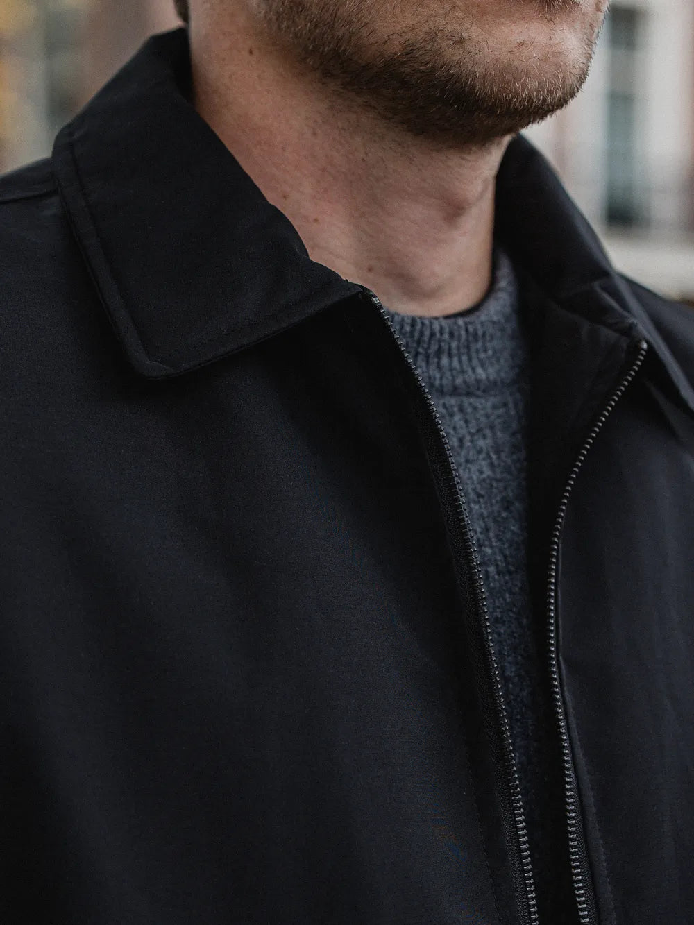 Black Padded Coach Zip Jacket