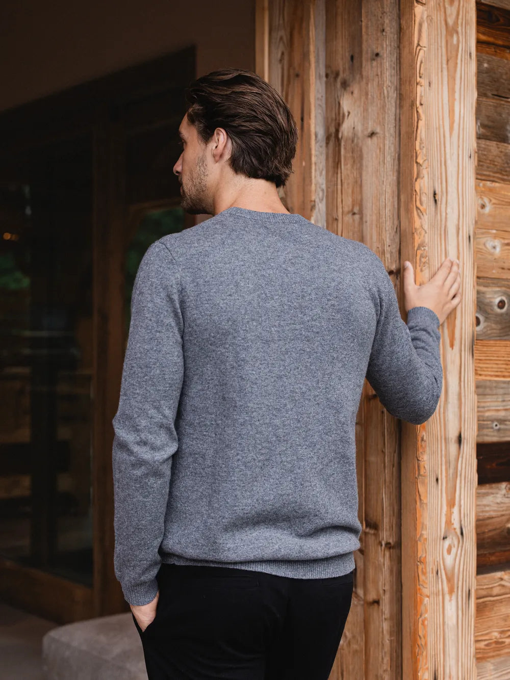 Grey Wool Crewneck Pullover