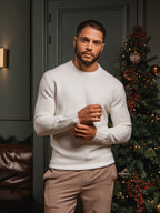 Off White Detail Texture Sweater