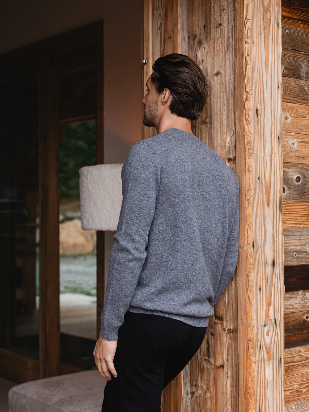 Grey Wool Crewneck Pullover